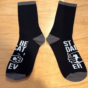Stylish Black and Gray Cat Graphic Socks